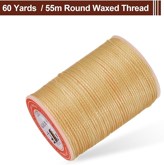 uxcell Round Leather Sewing Waxed Thread, 55m / 60 Yards Wax Polyester String - Image 3