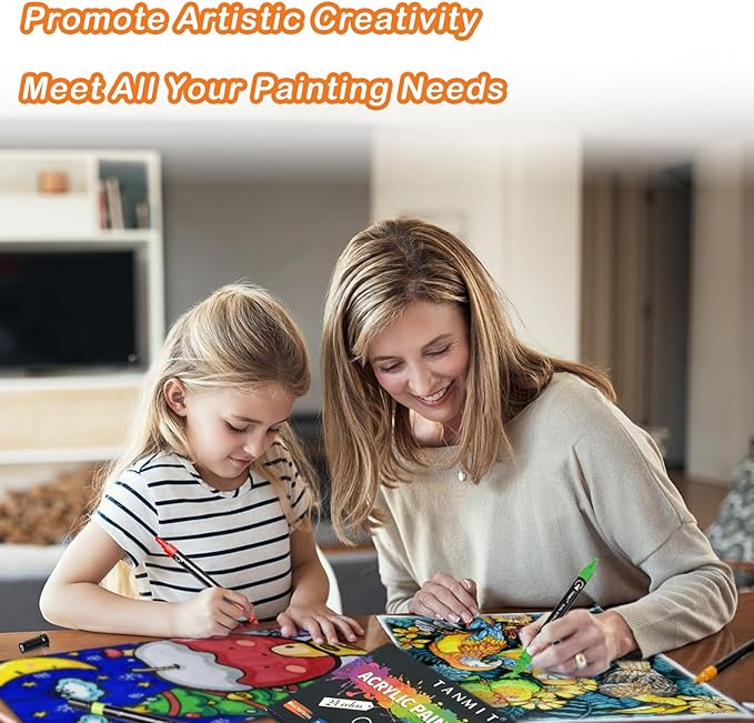 Acrylic Paint Pens Markers, 24 Colors Dual Tip Acrylic Paint Pens - Image 5