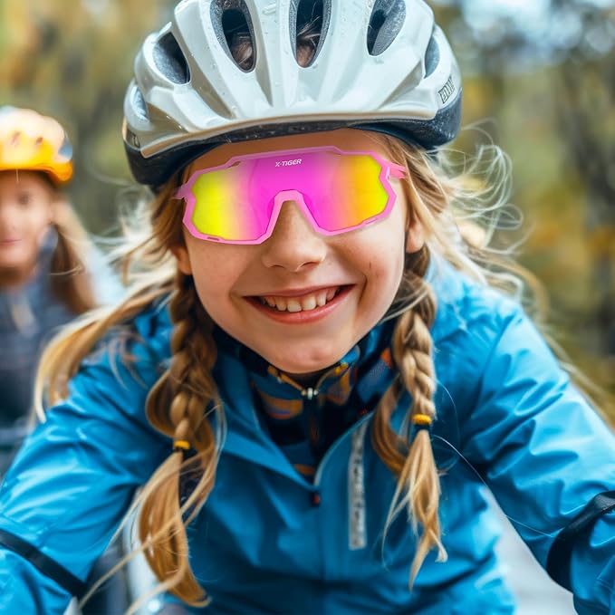X-TIGER Kids Sunglasses Polarized Youth Baseball Sunglasses for 8-14 boys girls UV400 Sports Softball Cycling Glasses