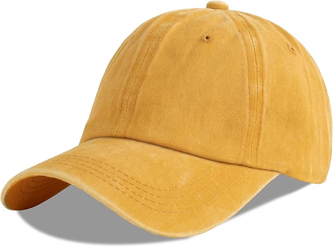 LANGZHEN Unisex Baseball Cap 100% Cotton Fits Men Women Washed Denim Adjustable Dad Hat