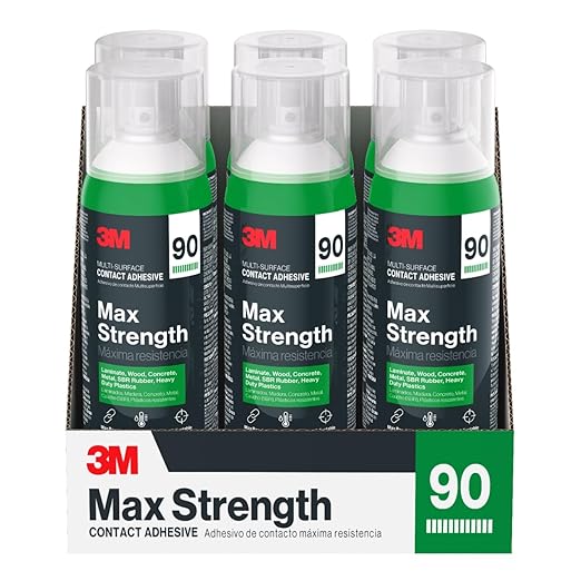 3M Max Strength 90 Contact Adhesive Spray, 12.6 oz – Low VOC Heavy Duty Glue - Image 9
