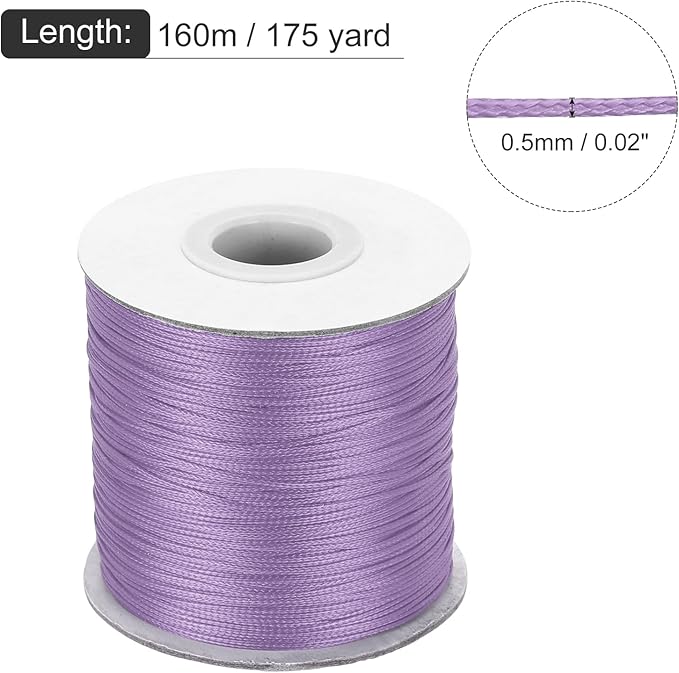 MECCANIXITY Waxed Cord 0.5mm Waxed Polyester Cord 175 Yard Wax String - Image 2