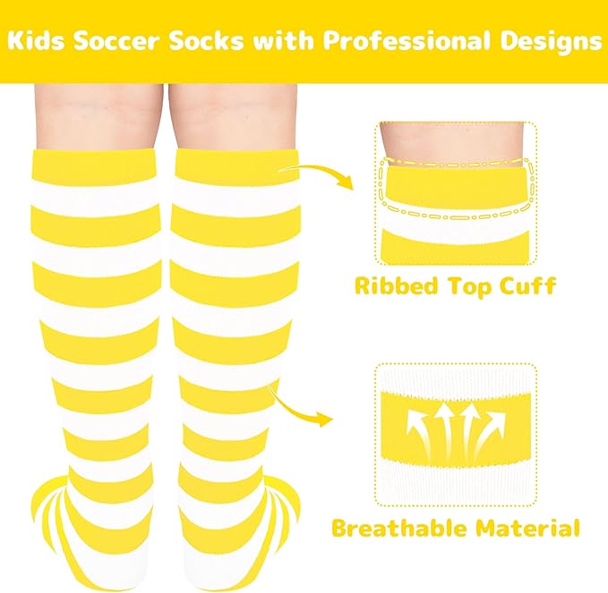 Olreco 1 Pack Toddler Kids Youth Soccer Socks Girls Boys Baseball Socks Youth Knee High Softball Football Accessories Cotton