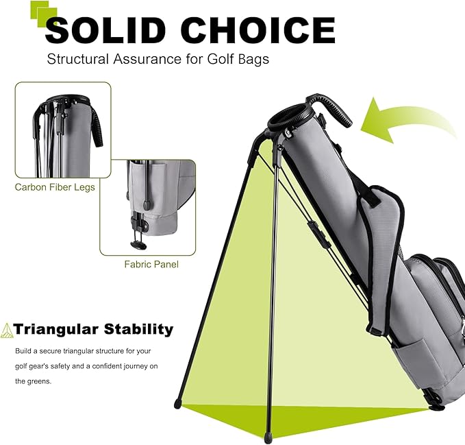 UNIHIMAL Golf Lightweight Stand Carry Bag– Easy to Carry and Durable Pitch n Putt Golf Bag for The Driving Range, Par 3 and Executive Courses–31.5 inches Tall