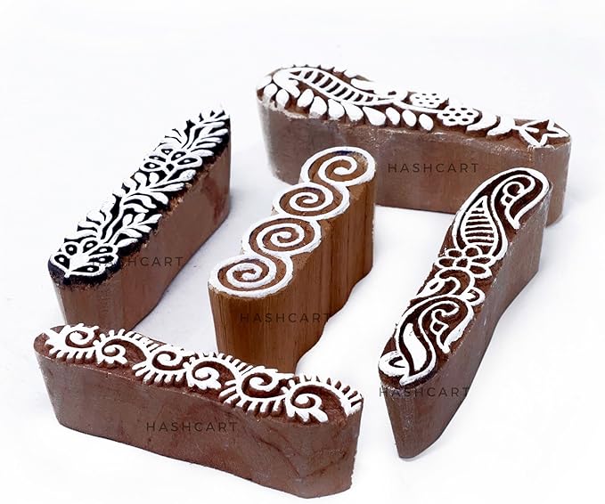 Hashcart | Set of 5 | Finger Shapes Wooden Printing Stamps by Hashcart