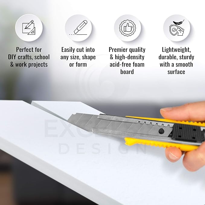 White Foam Board 20 x 30 x 1/8" Inch, 15 Pack Acid-Free Foam Core Poster Board - Image 3
