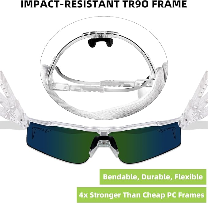 2-Sizes Kids Youth Baseball Sunglasses Men Women Vipers Sunglasses Softball Boys Girl True Polarization &UV Protection