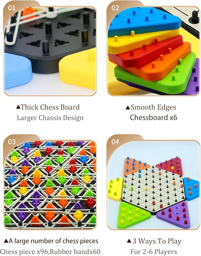 Upgraded Chain Triangle Chess Game, 3-in-1 Multi-Functional Board Games - Image 5