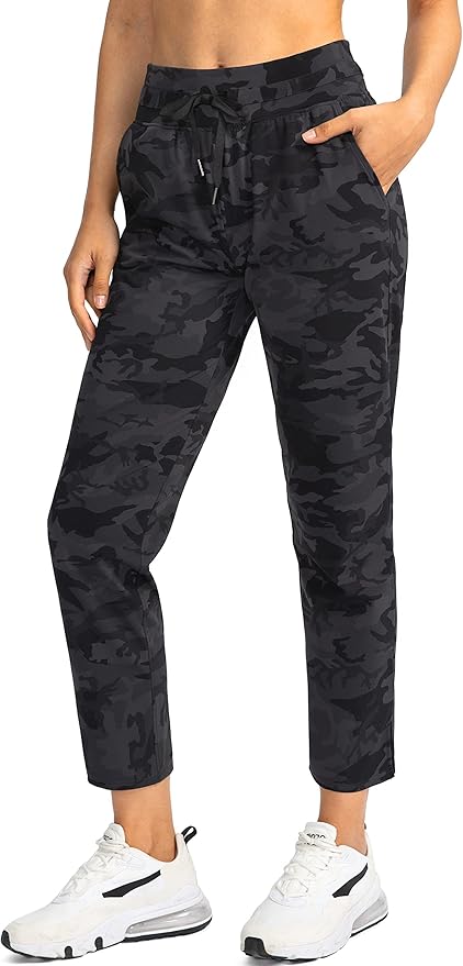 Soothfeel Women's Pants with 4 Pockets 7/8 Stretch High Waisted Sweatpants Travel Athletic Work Golf Pants for Women