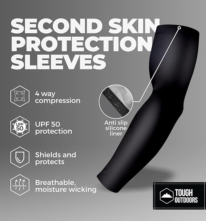 Tough Outdoors Baseball Arm Sleeve Youth & Adults - Compression Arm Sleeves for Kids Boys & Girls Men & Women - Football