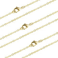 ALEXCRAFT Wholesale 12 PCS Gold Plated Brass Cable Chains Necklace Bulk by ALEXCRAFT