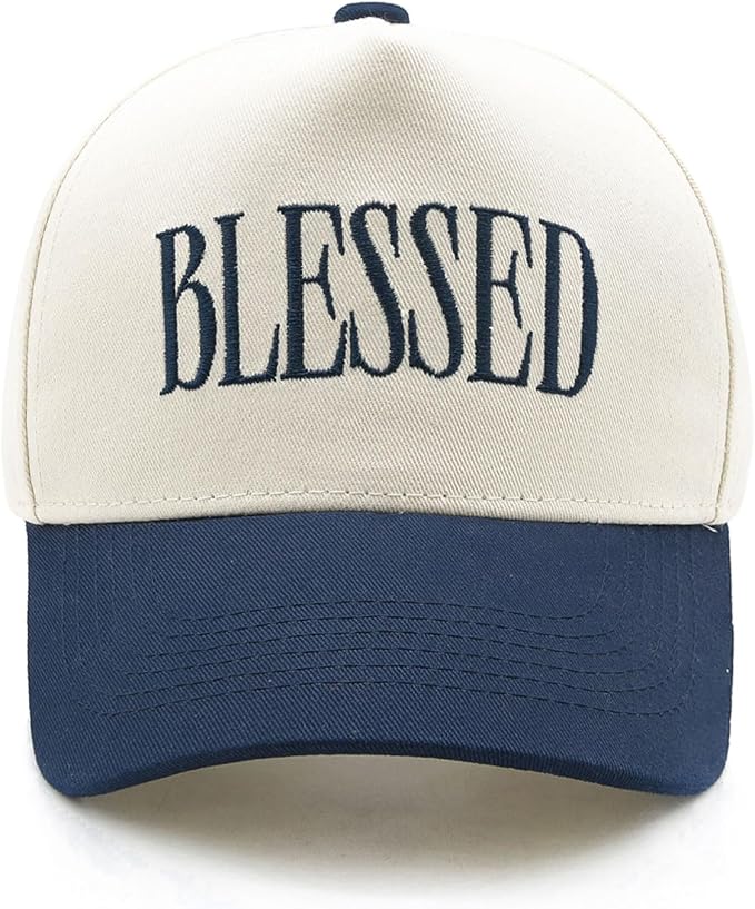 Blessed Trucker Hat, Vintage Embroidered Christian Baseball Caps for Men & Women, Trendy Religious/Birthday Gifts