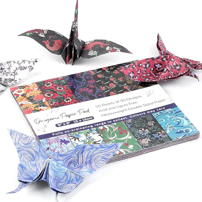 Origami 6x6 Paper Kit 150 Sheets 50 Vivid Colors Double Sided Same Printed - Image 4