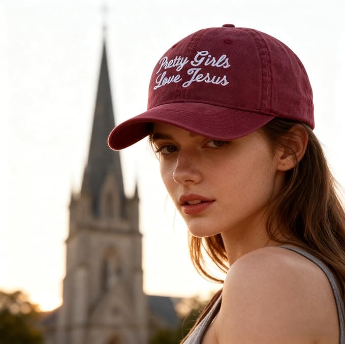 Faith Christian Patriotic Embroidered Baseball Cap, Vintage Cotton Dad Hat for Men Women, Birthday