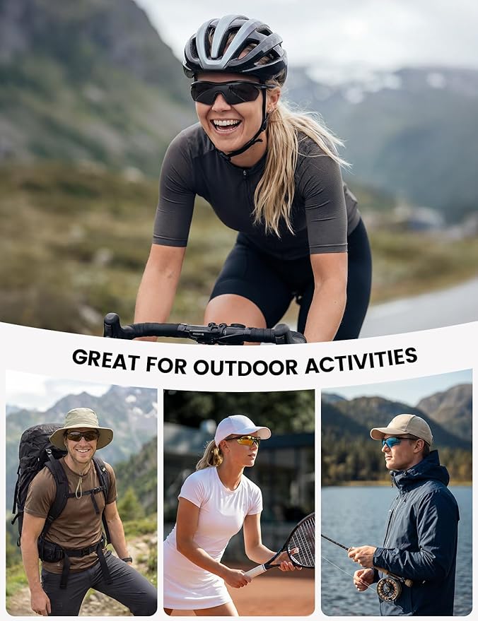 Lamicall 22g Polarized Sports Sunglasses - UV400 Protection Men Women Sun Glasses for Running Cycling Fishing Golf Driving
