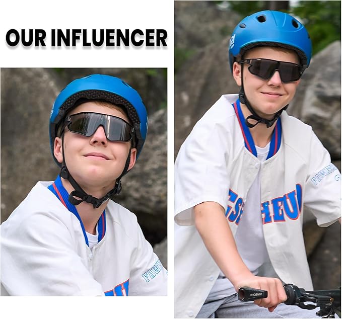 DUCO Kids Sunglasses Youth Baseball Sun Glasses Lightweight TR90 Frame UV400 Sports Cycling Shades for Boys Girls DK268