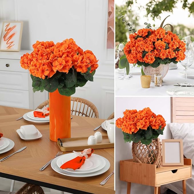 Hananona 6 Pcs Artificial Geranium Flowers - Image 4