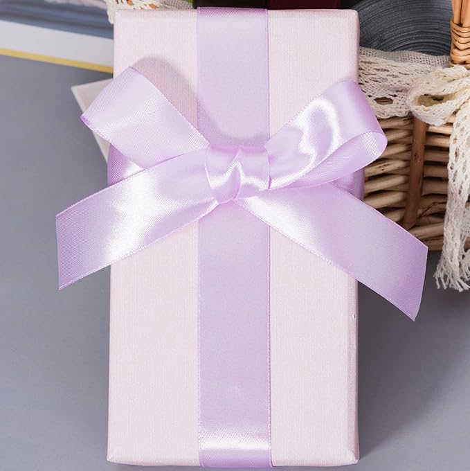 1 Inch Lilac Solid Satin Ribbon, 50 Yards Craft Fabric Ribbon - Image 5