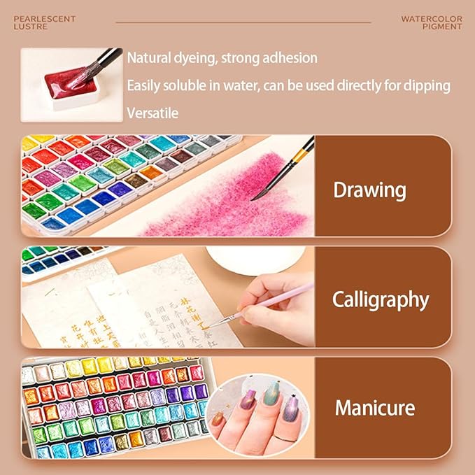 Metallic Glitter Watercolors, Glitter Watercolor Paint, Metallic Watercolor - Image 5