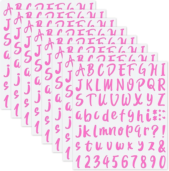 Outus 576 Pieces 8 Sheets Letters Stickers Self Adhesive Vinyl Letter Alphabet by Outus