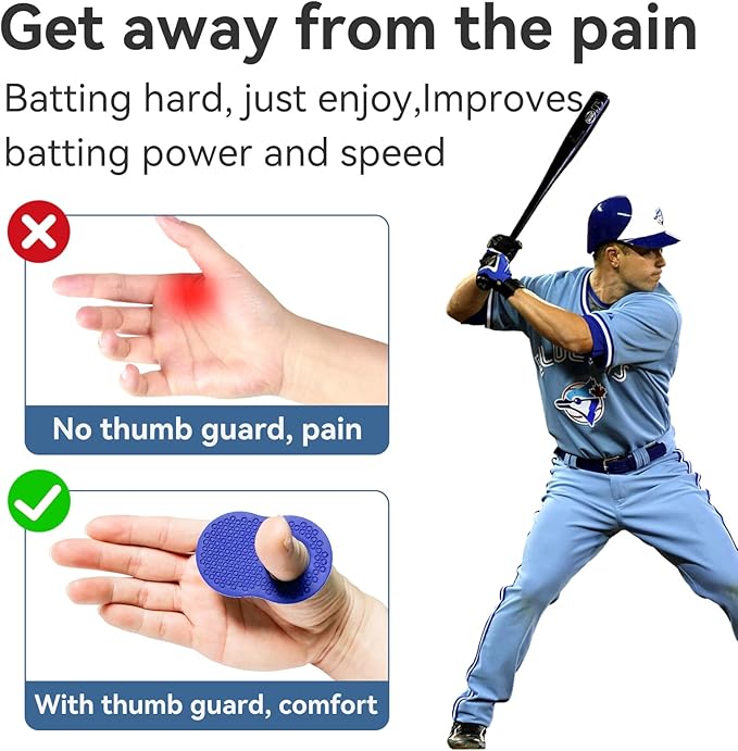 2 Pack Baseball Thumb Guard for Pro Batters, Hitter Swing Training Aid, Thumb Guard Baseball & Softball Baseball Batting Grip Baseball Accessories Baseball Training Equipment Reduce Bat Sting