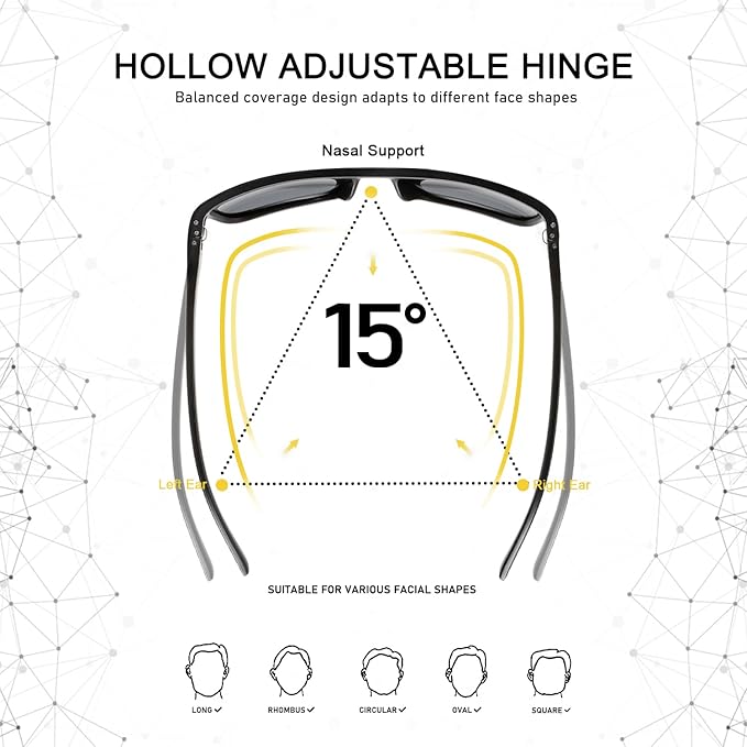 Golf Sunglasses, UV Polarized Sunglasses for Men and Women, Lightweight Sunglasses with UV Protection for Golfer, Golf Accessories