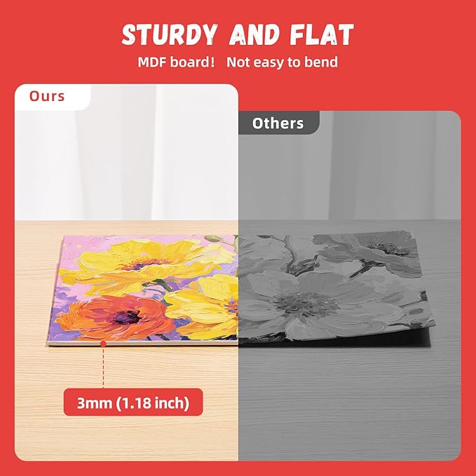 Simetufy 12 x 12 inch 12 Pack Painting Canvas Boards- Gesso Primed Acid-Free - Image 5