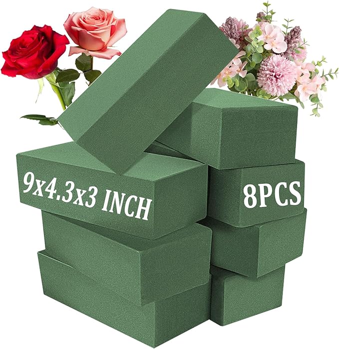 Acrux7 8 Pack Floral Foam Blocks 9x4.3x3 Inch Florist Foam Bricks by Acrux7
