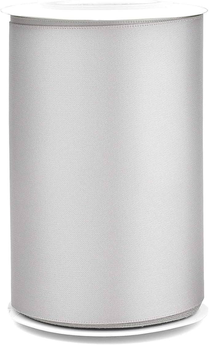 Humphrey's Craft 4 Inch Silver Double Faced Satin Ribbon - Image 3