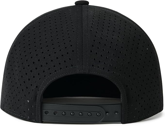 FEINION Men Flat Brim Adjustable Performance Hat Snapback Laser Perforated Baseball Cap