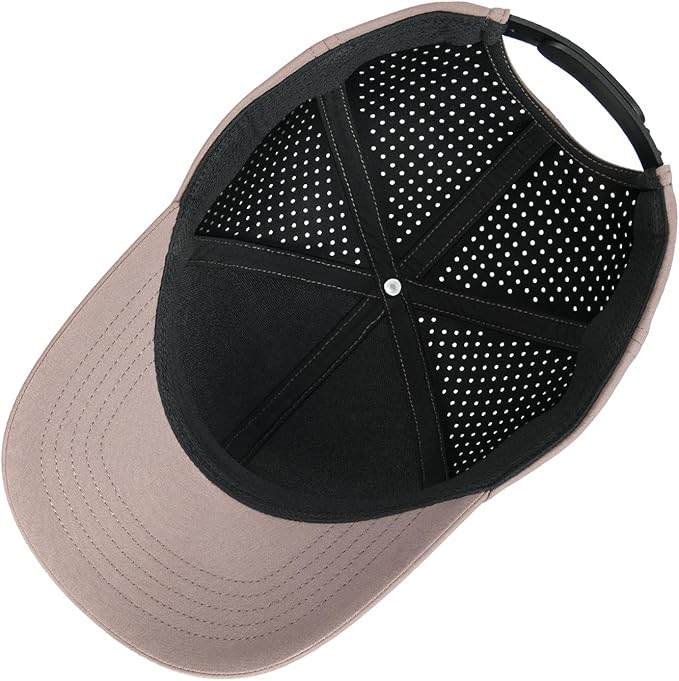 VOBOOM Men Quick Dry Baseball Cap Laser Cut Mesh Ball Curved Brim Snapback Hat