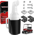 Universal Golf Cart Sand Bottle with Holder, No Drilling Golf Cart Divot Filler Sand Bottle with Handle for Club Car, EZGO, Yamaha Carts with 1" Square Tube Bracket, Seed Container, 1PCS