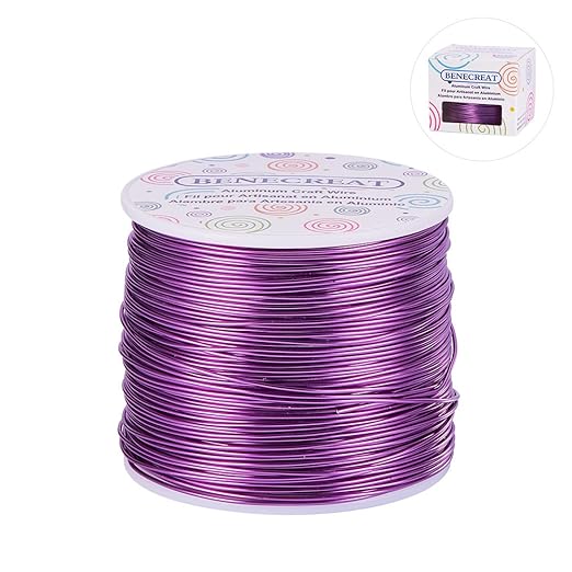 BENECREAT 18 Gauge Jewelry Craft Aluminum Wire 492 Feet Bendable Metal by BENECREAT