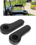 HECASA Universal Golf Cart Rear Seat Arm Rest with Cup Drink Holders Set Compatible with EZGO Club Car Golf Cart Yamaha Pair No Drilling Required Black
