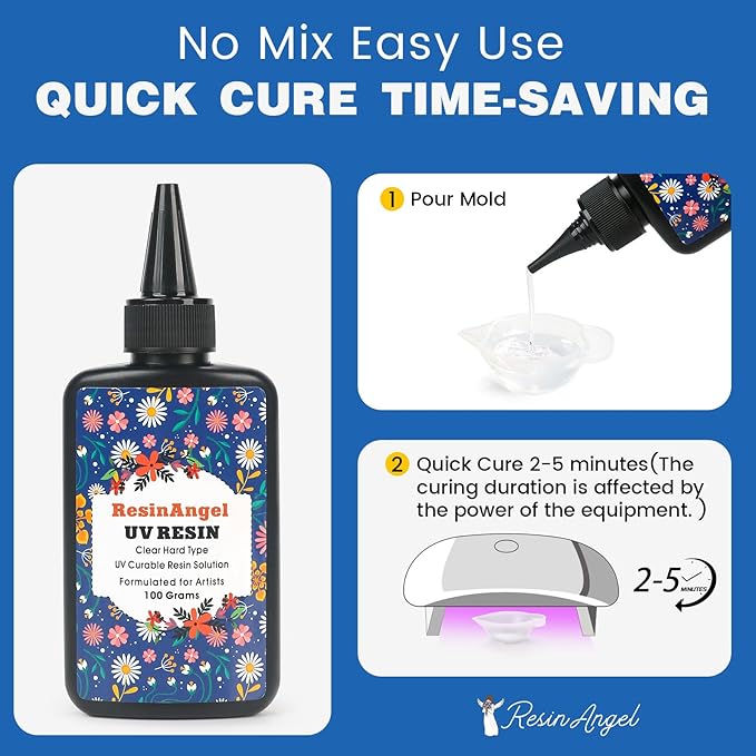 500g UV Resin kit, Crystal Clear Hard, Premixed UV Epoxica Resina Fast Curing - Image 4