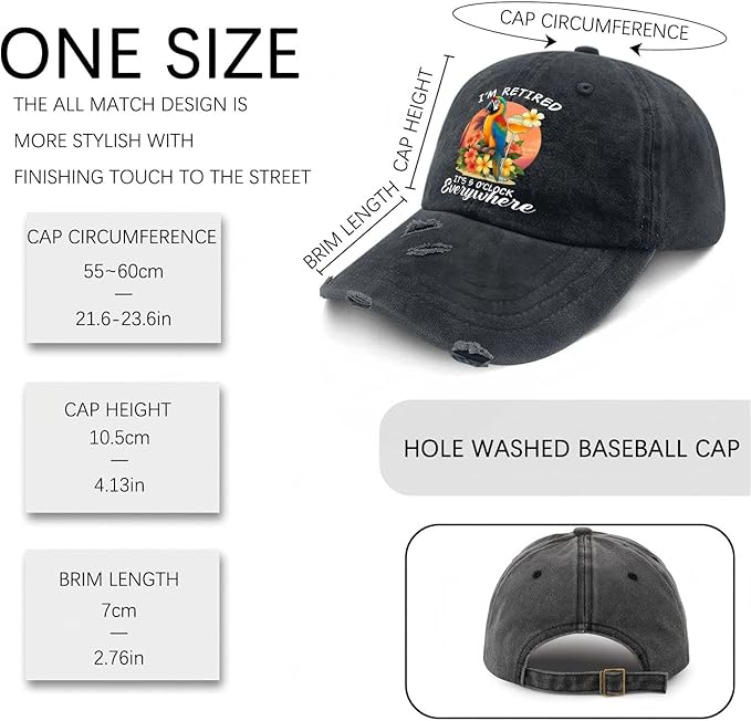 Jimmy Music Buffett Accessories Hats Its 5 Oclock Some Where Baseball Cap Mom Hat Pigment Black Womens Bucket