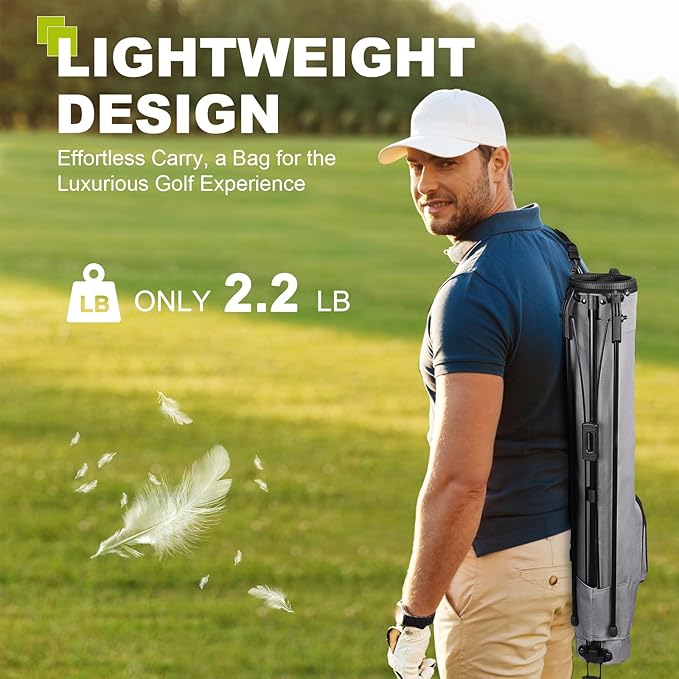 UNIHIMAL Golf Lightweight Stand Carry Bag– Easy to Carry and Durable Pitch n Putt Golf Bag for The Driving Range, Par 3 and Executive Courses–31.5 inches Tall