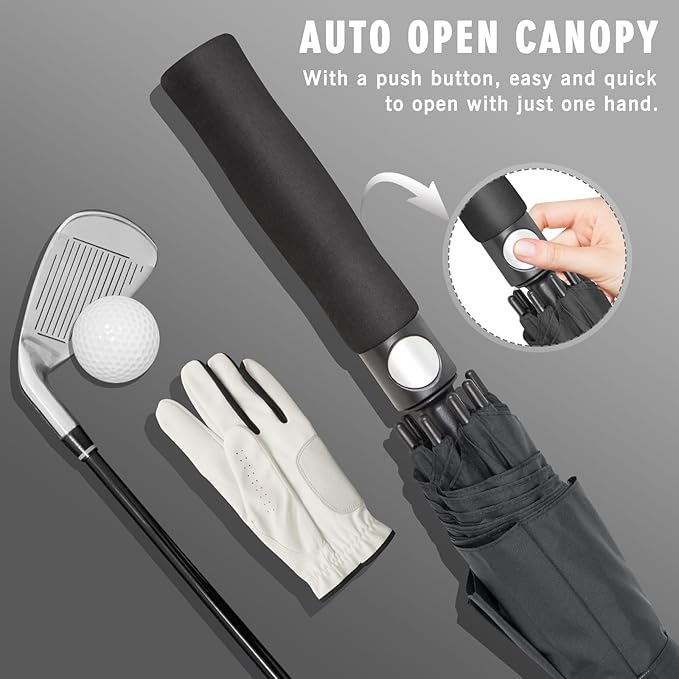 ZOMAKE Golf Umbrella Windproof, Extra Large Oversized Heavy Duty Double Canopy for Rain, Sports Games & Push Cart(51/54/62/68/72Inch)