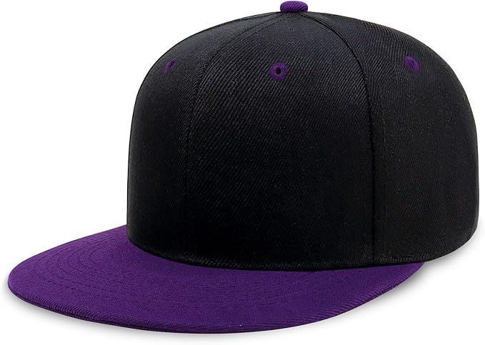 CHOK.LIDS Flat Bill Visor Classic Snapback Hat Blank Adjustable Brim High Top End Trendy Color Style Plain Tone Baseball Cap