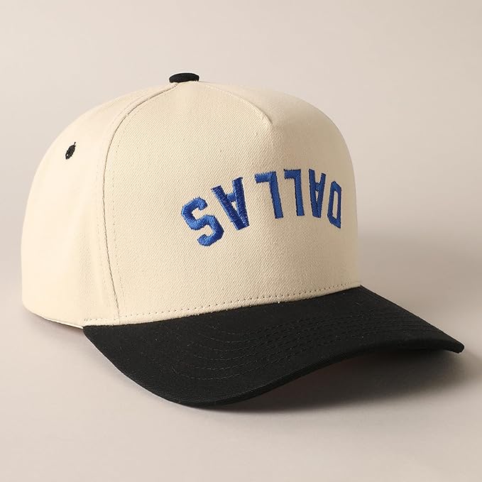 MIRMARU Two-Tone Vintage Canvas Trucker Hats for Men & Women, Adjustable Size Baseball Caps with Trendy Embroidered Design