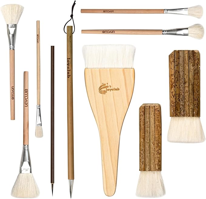 Pottery Glaze Brushes, Different Shape Wool Soft Bristle by Unknown