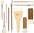 Pottery Glaze Brushes, Different Shape Wool Soft Bristle by Unknown