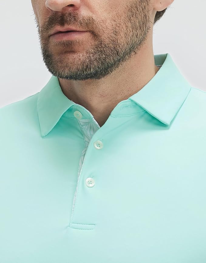 Mens Polo Shirts Short and Long Sleeve Casual Solid Stylish Dry Fit Performance Designed Collared Golf Polo Shirts for Men