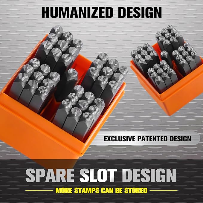 YKLP 37 Pcs Number and Letter Stamp Set, 1/8” Metal Letter Stamps DIY Arts & - Image 7
