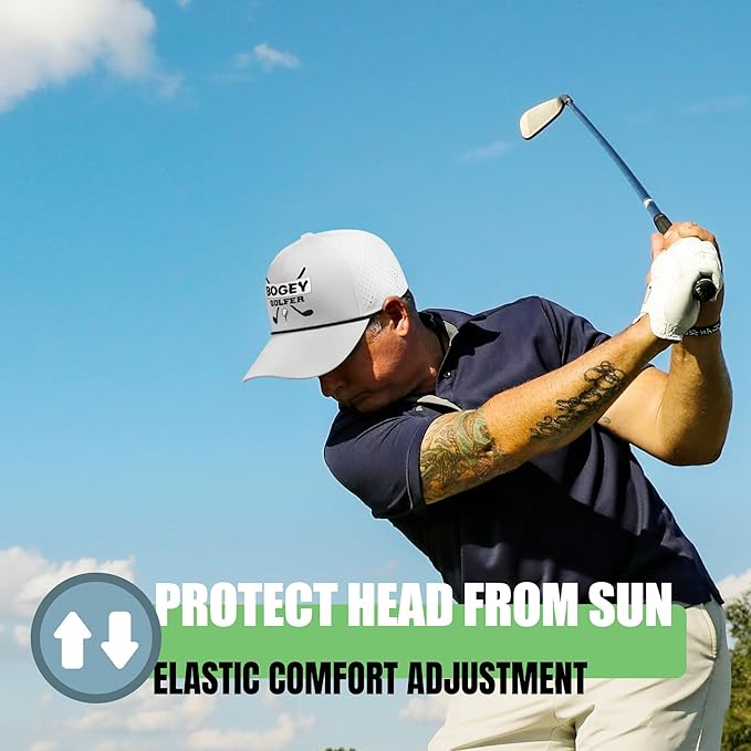 Funny Golf Hats Funny Golf Gifts for Men,Golf Rope Hat for Men,Legalize Mulligans - Black/White