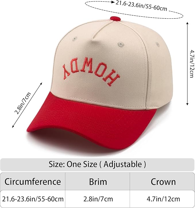 Two-Tone Cotton Baseball Cap with Embroidered Western Sayings - Adjustable Cowboy Style Hat for Men and Women