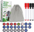 ZPU 23 Picese Baseball Magnets Set with 2 Dry Erase Black Marker Pens, 2 Red Marker Pens, 1 Storage Bag, Tactics Strategy Board Coaches Clipboard Accessories (Board NOT Included)