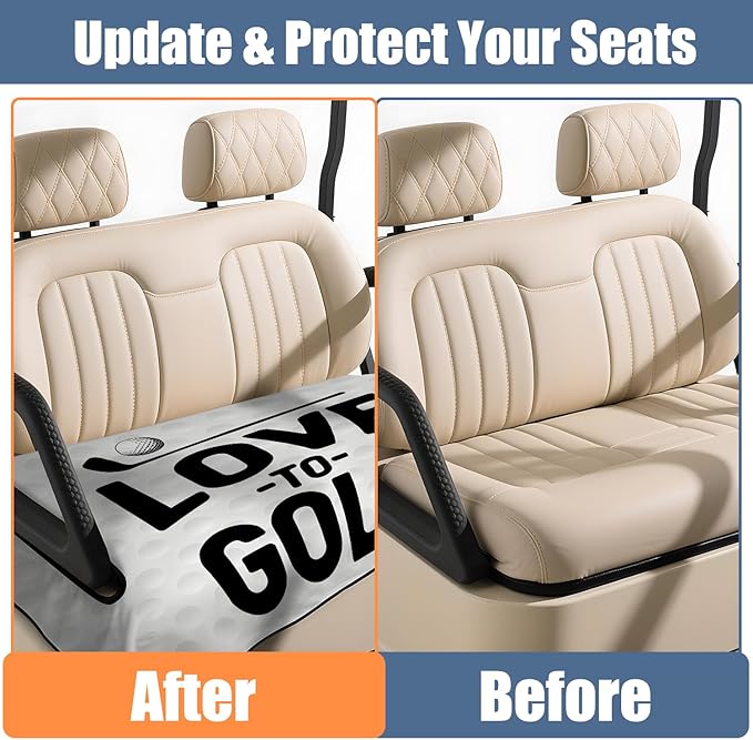 Golf Cart Seat Covers, Golf Cart Seat Towel Blanket for 2-Seat Golf Carts, Breathable Golf Cart Seat Cushions Golf Club Car Accessories 51'' x 31''