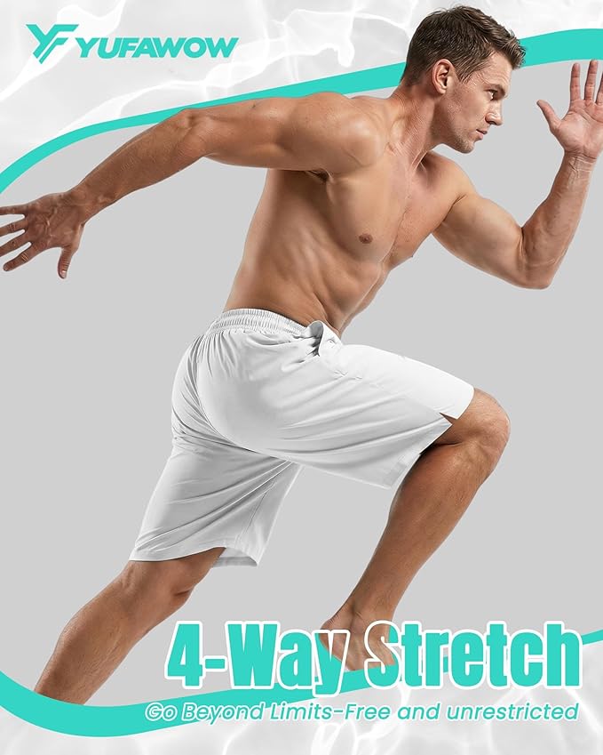 9 Inch Men Swim Trunks with Mesh Lining Quick Dry Breathable Pockets for Summer Beach Cruise Water Park Gym Running