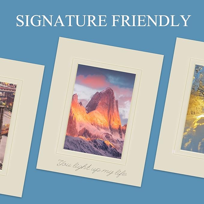 HOTUO 10 Pack Acid Free Ivory Picture Frame Mats, Pre-Cut 11x14 Picture Mats - Image 4